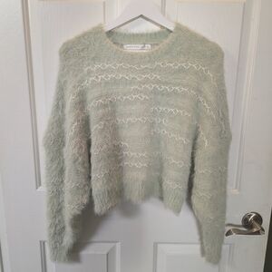 Altared State Cropped Cozy Knit Women's Sweater - Mint Green
